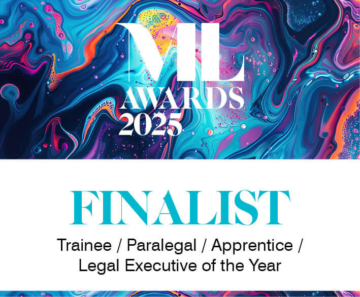 Manchester Legal Awards 2025 Finalist Trainee/Paralegal/Apprentice/Legal Executive of the Year logo