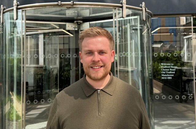 Luke Trudgeon outside HCC Offices in Manchester